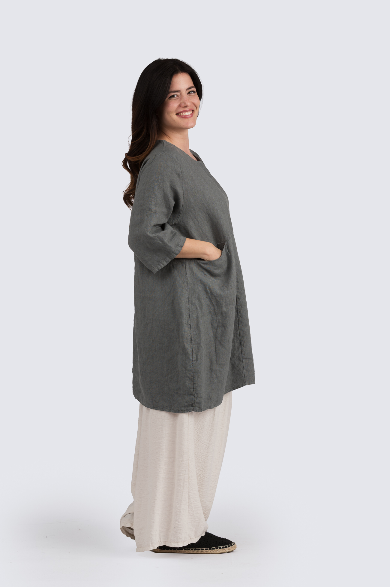 Jutta Pellavatunika - harmaa - Image 3