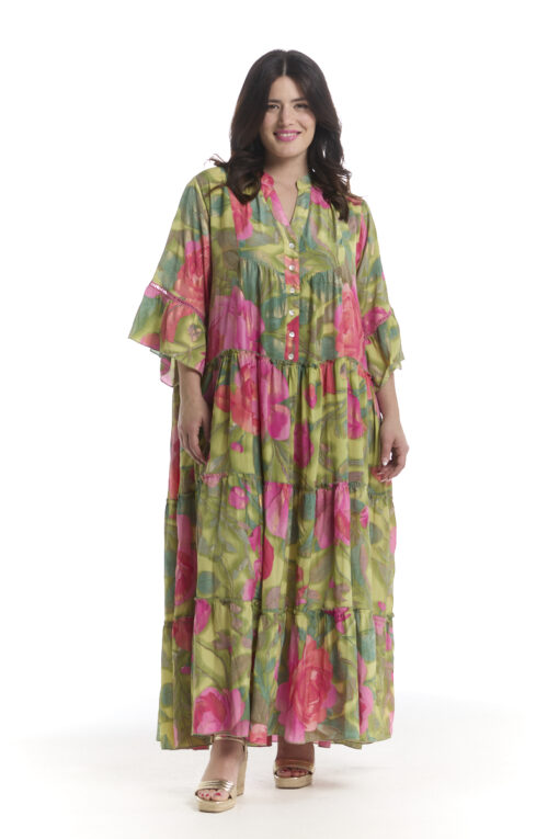 Marghera pitkä mekko - pioni vihreä