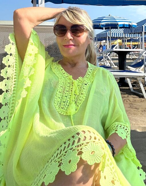Flower Edge poncho - vihreä