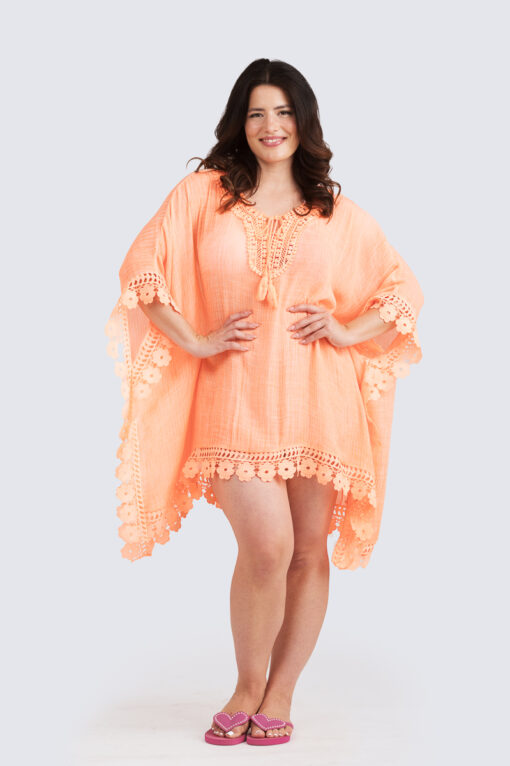 Flower Edge poncho - oranssi - Image 2