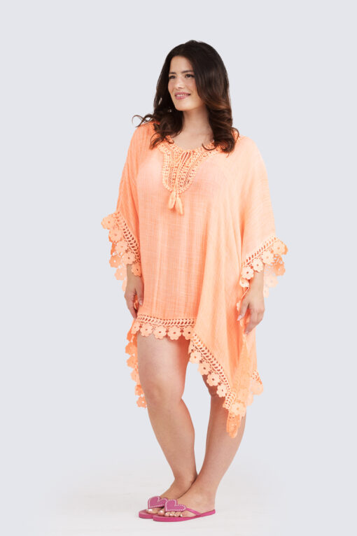 Flower Edge poncho - oranssi - Image 3