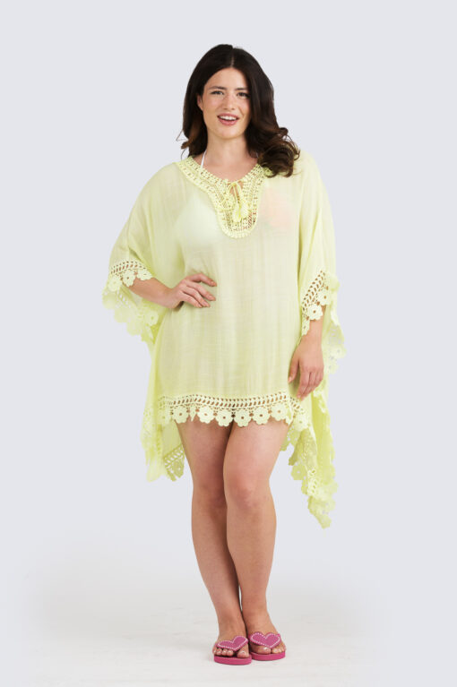 Flower Edge poncho - keltainen