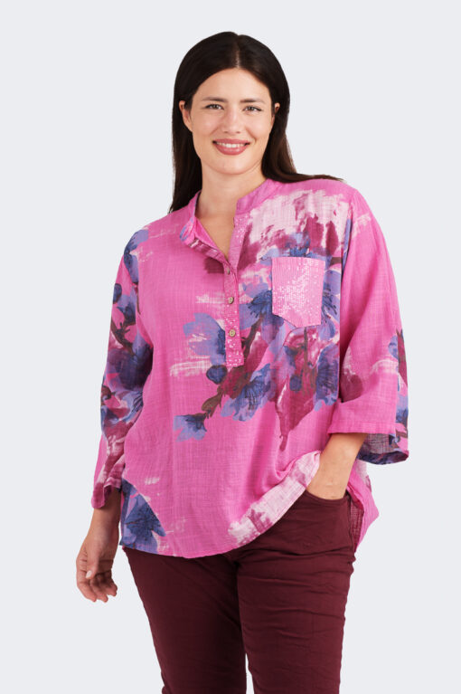 Claudia puuvillapusero - pinkki