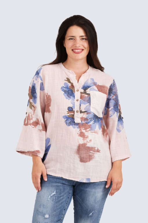 Claudia puuvillapusero - puuteri - Image 2