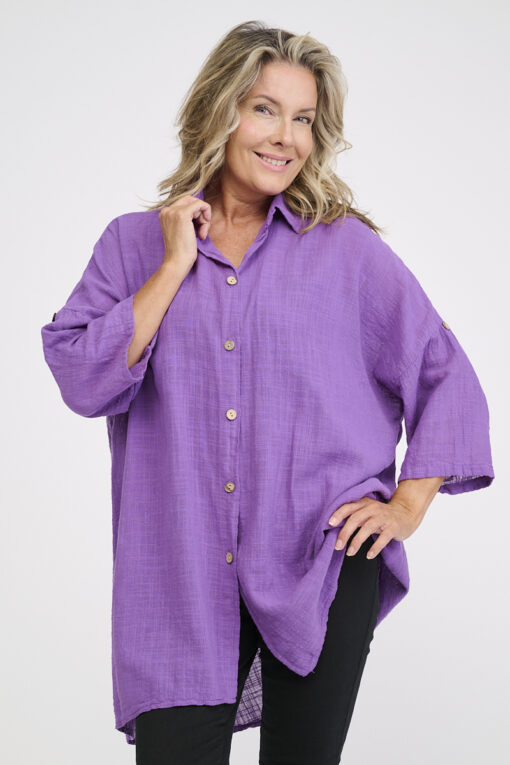 Basic pitkä paitis - violetti - Image 4