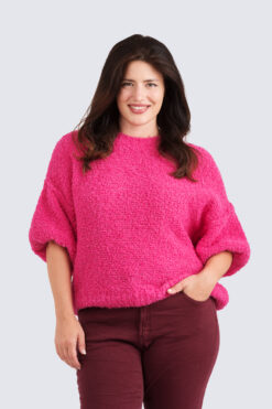 Irene neulepusero boucle - pinkki