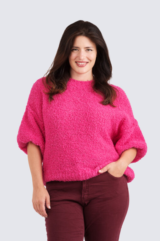 Irene neulepusero boucle - pinkki