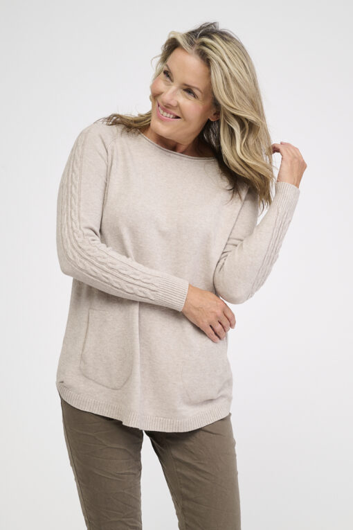 Minna taskuneule - vaalea beige - Image 2
