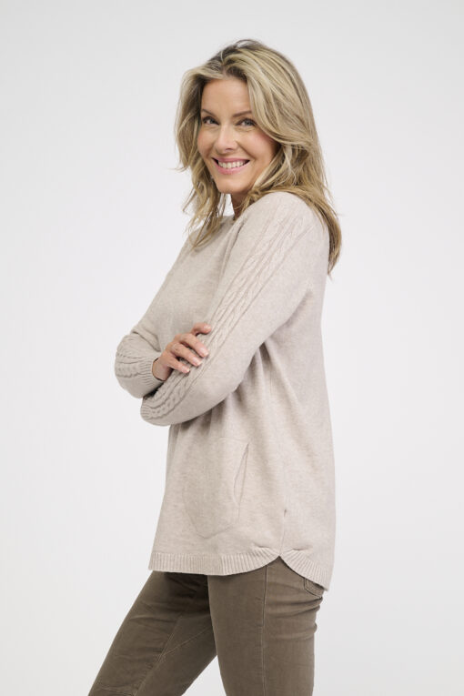 Minna taskuneule - vaalea beige - Image 3