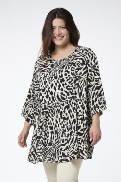 Valerie tunika - mustavalkoinen - eläinkuosi