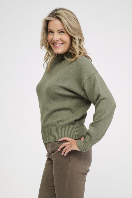 Gianna kilppari neule - oliivi - Image 3