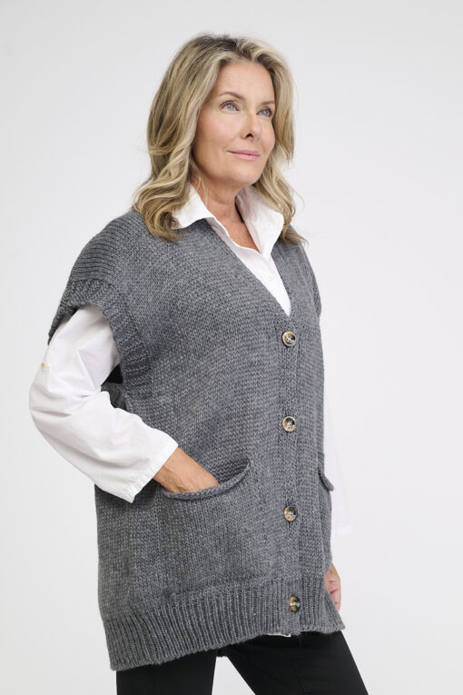 Karita neuleliivi - harmaa - Image 3