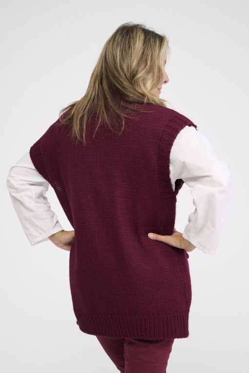 Karita neuleliivi - viininpunainen - Image 3
