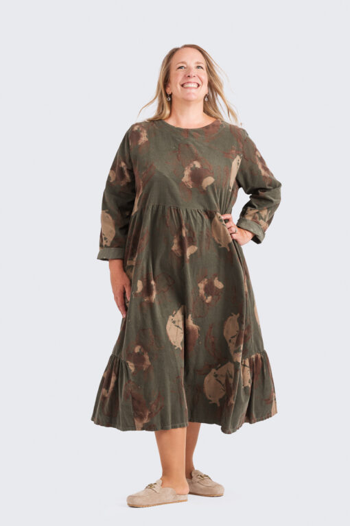 Silvia samettimekko - oliivi - Image 3