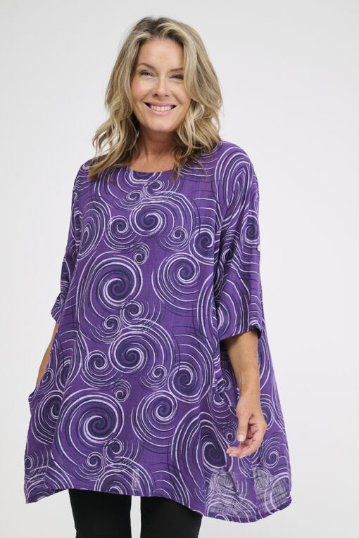 Scarffalla kuviotunika - violetti