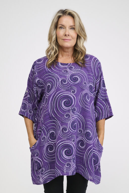 Scarffalla kuviotunika - violetti - Image 2
