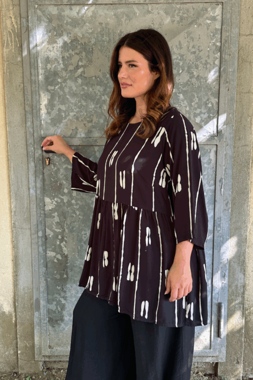 Valerie tunika - mustavalkoinen - viivakuosi - Image 3