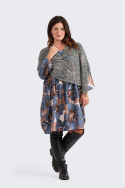 Popcorn poncho - harmaa