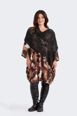 Popcorn poncho - musta