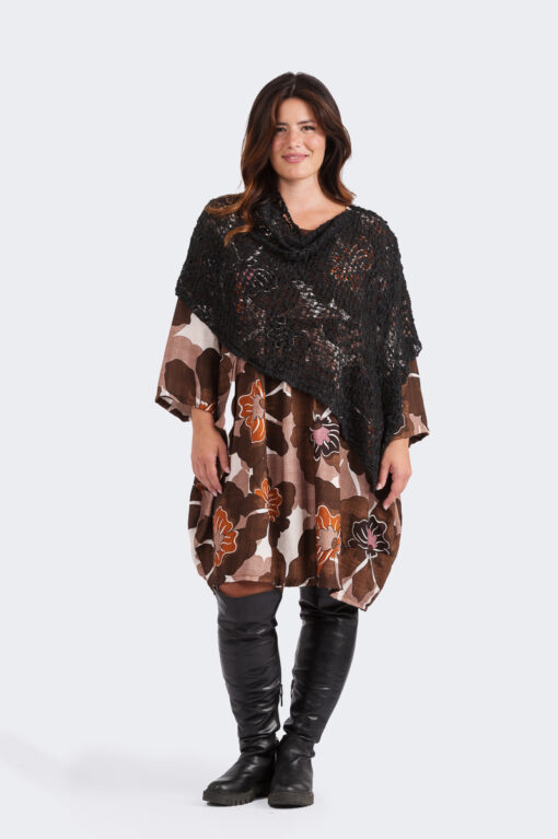 Popcorn poncho - musta