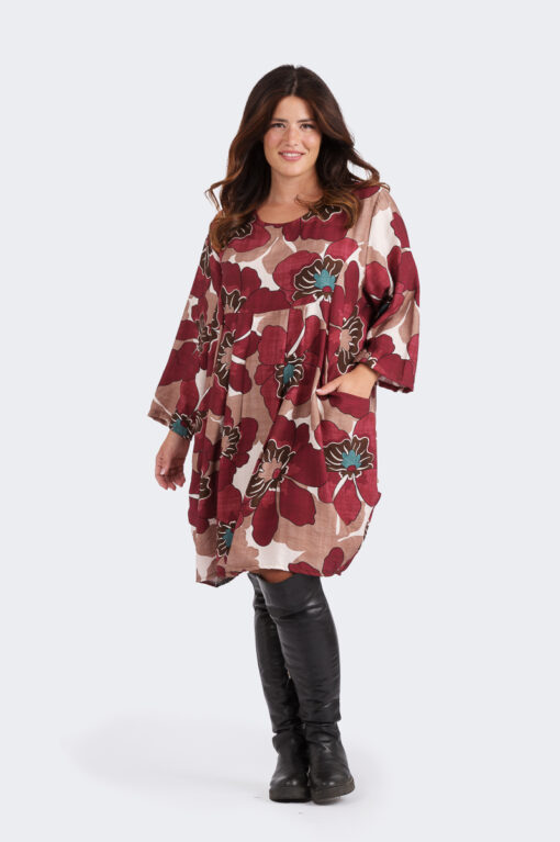 Marjut mekko - viininpunainen - Image 4