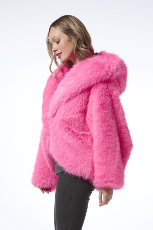 Diva keinoturkistakki - pinkki - Image 4