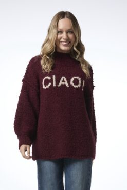 Ciao neule - viininpunainen