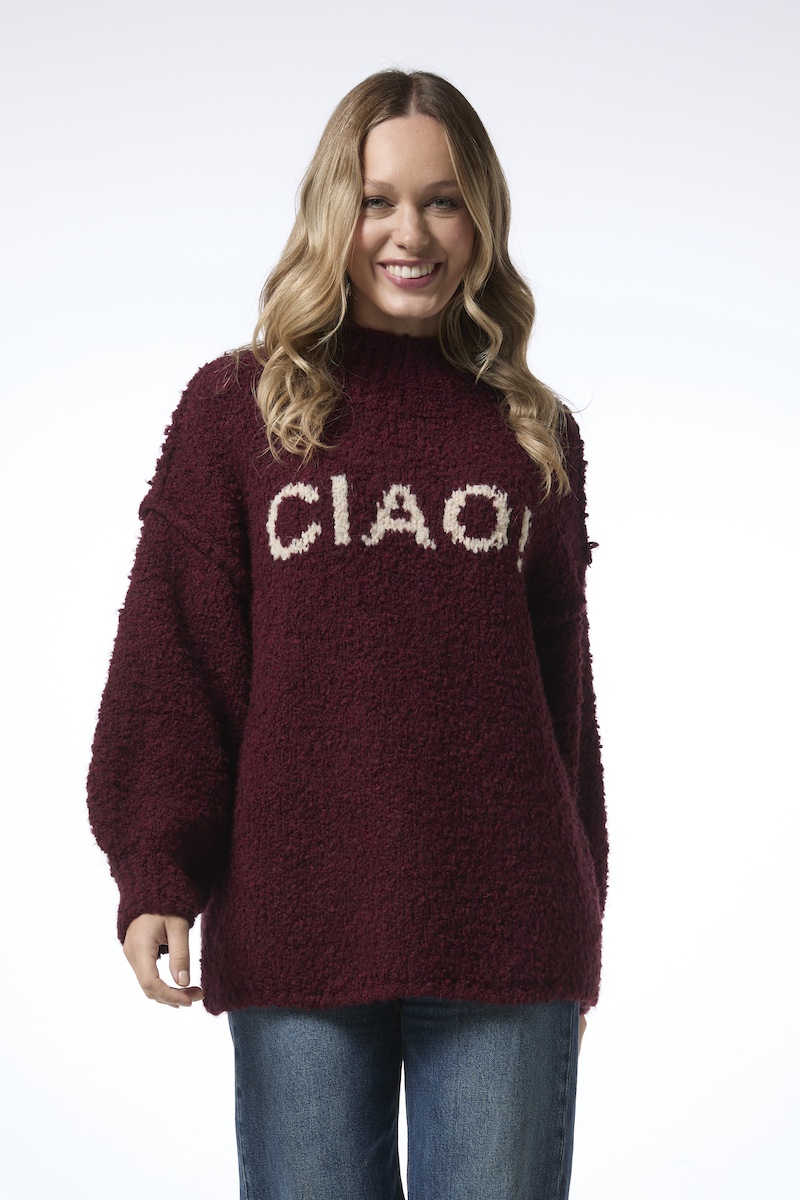 Ciao neule - viininpunainen