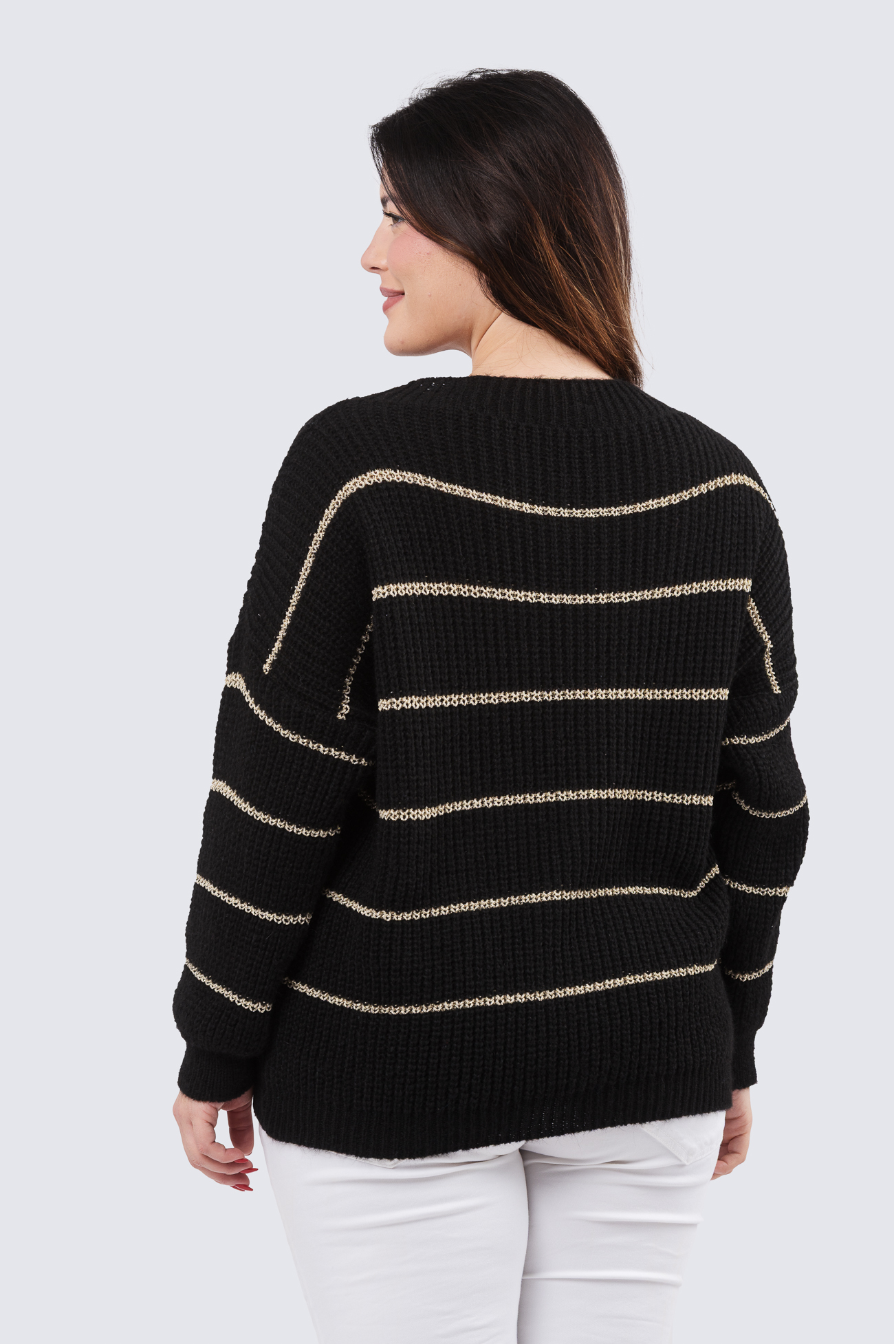 Lillil kultaraitaneule - musta - Image 3