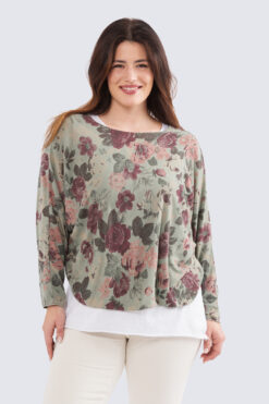 Neule ruusu - oliivinvihreä