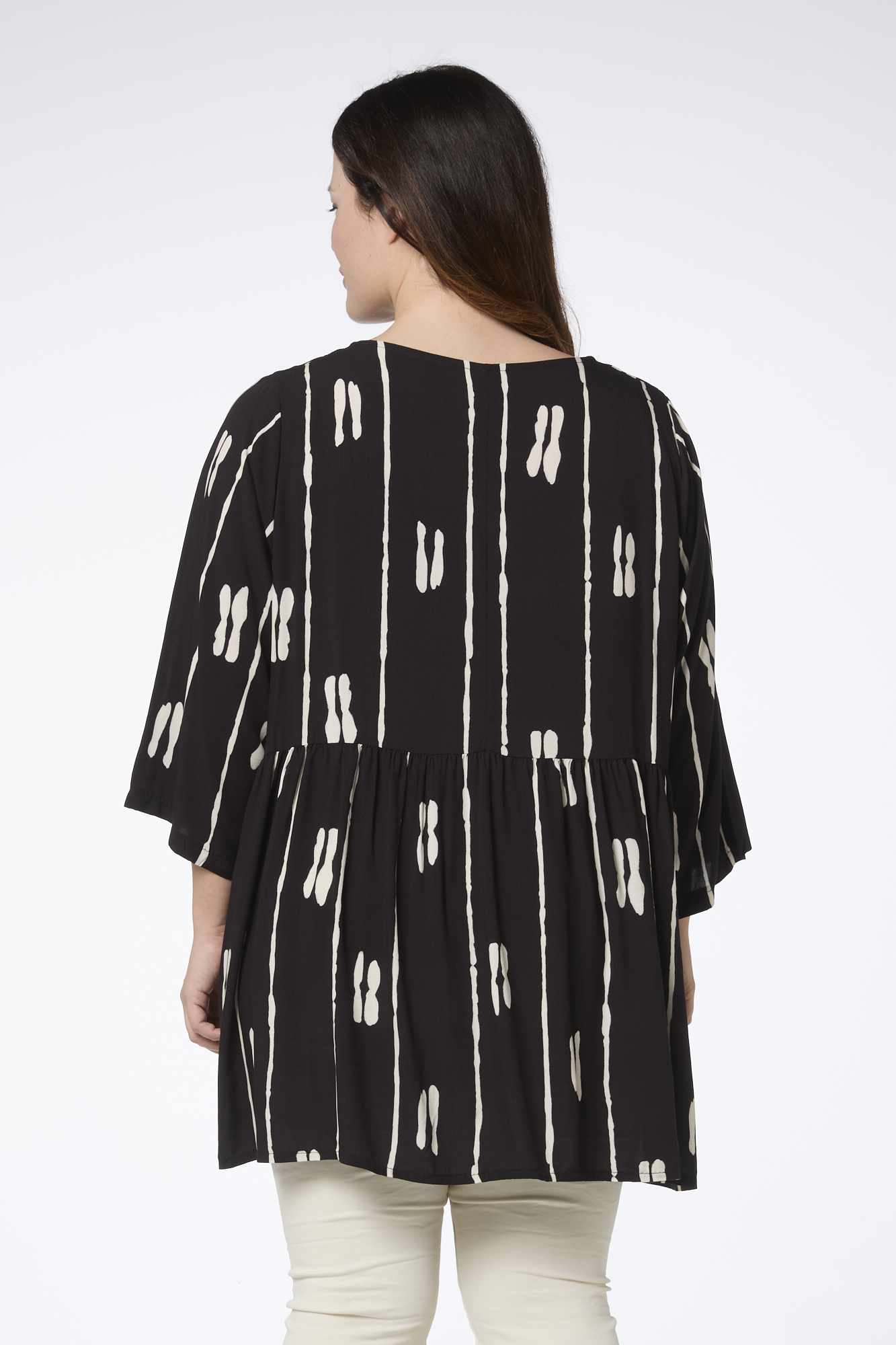 Valerie tunika - mustavalkoinen - viivakuosi - Image 3