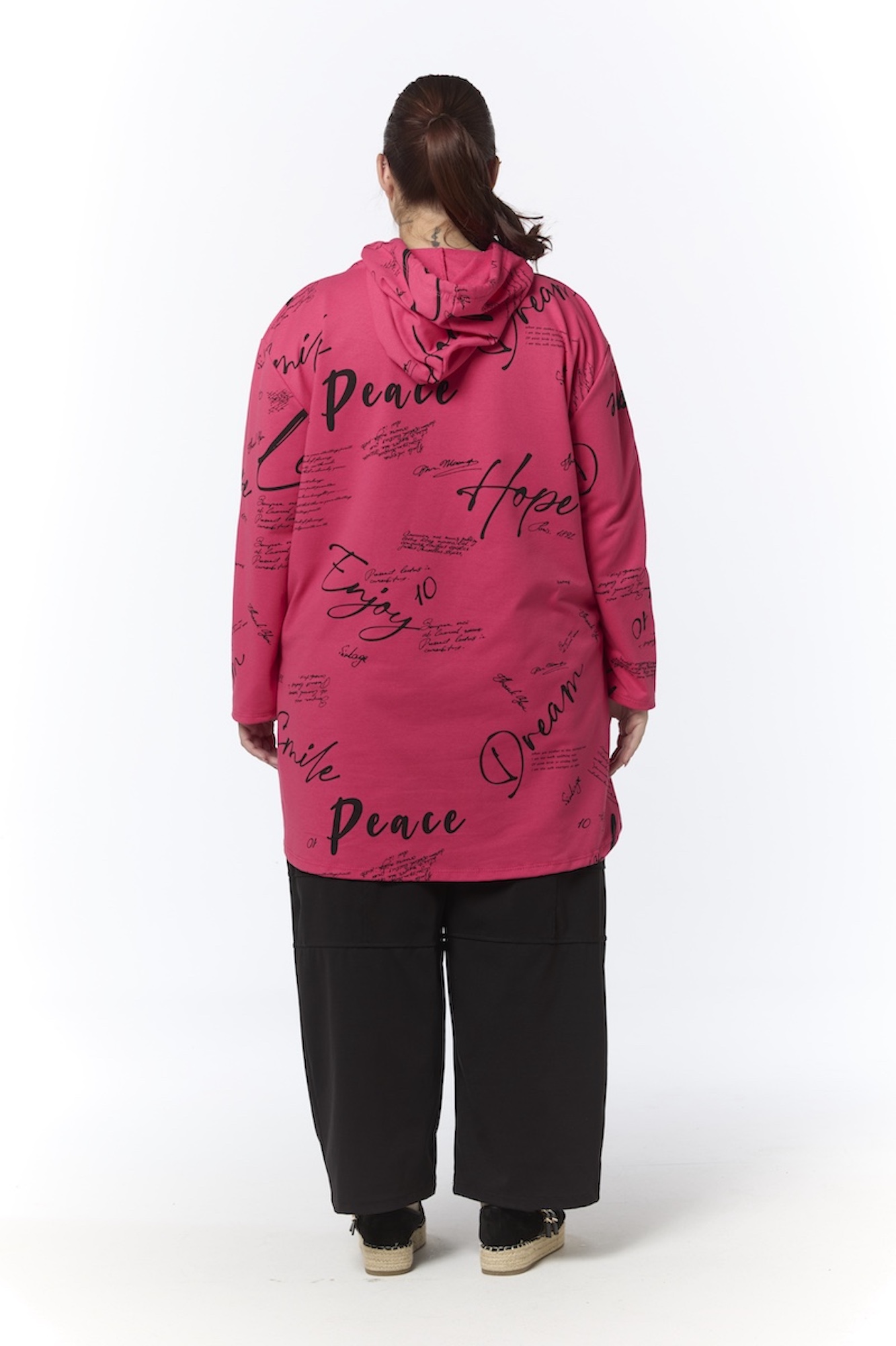 Zipper text collegetunika - pinkki - Image 3