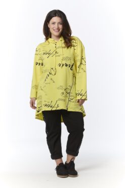 Zipper text collegetunika - keltainen