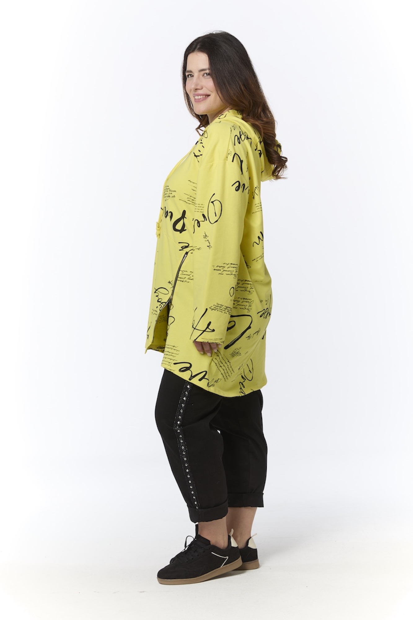 Zipper text collegetunika - keltainen - Image 2