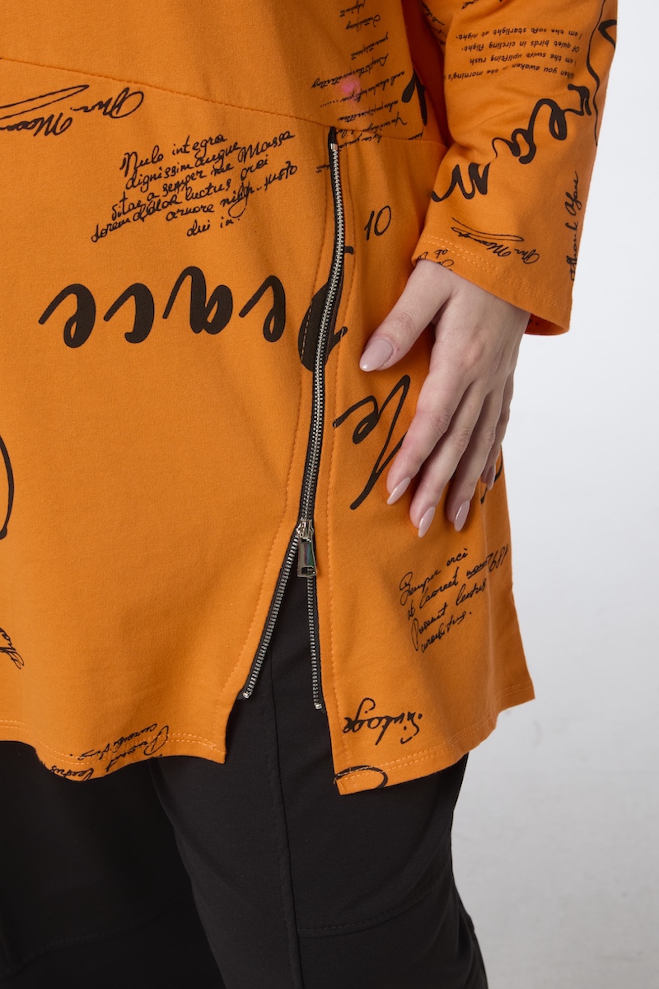 Zipper text collegetunika - keltainen - Image 4