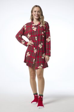 Nalle yötunika - punainen