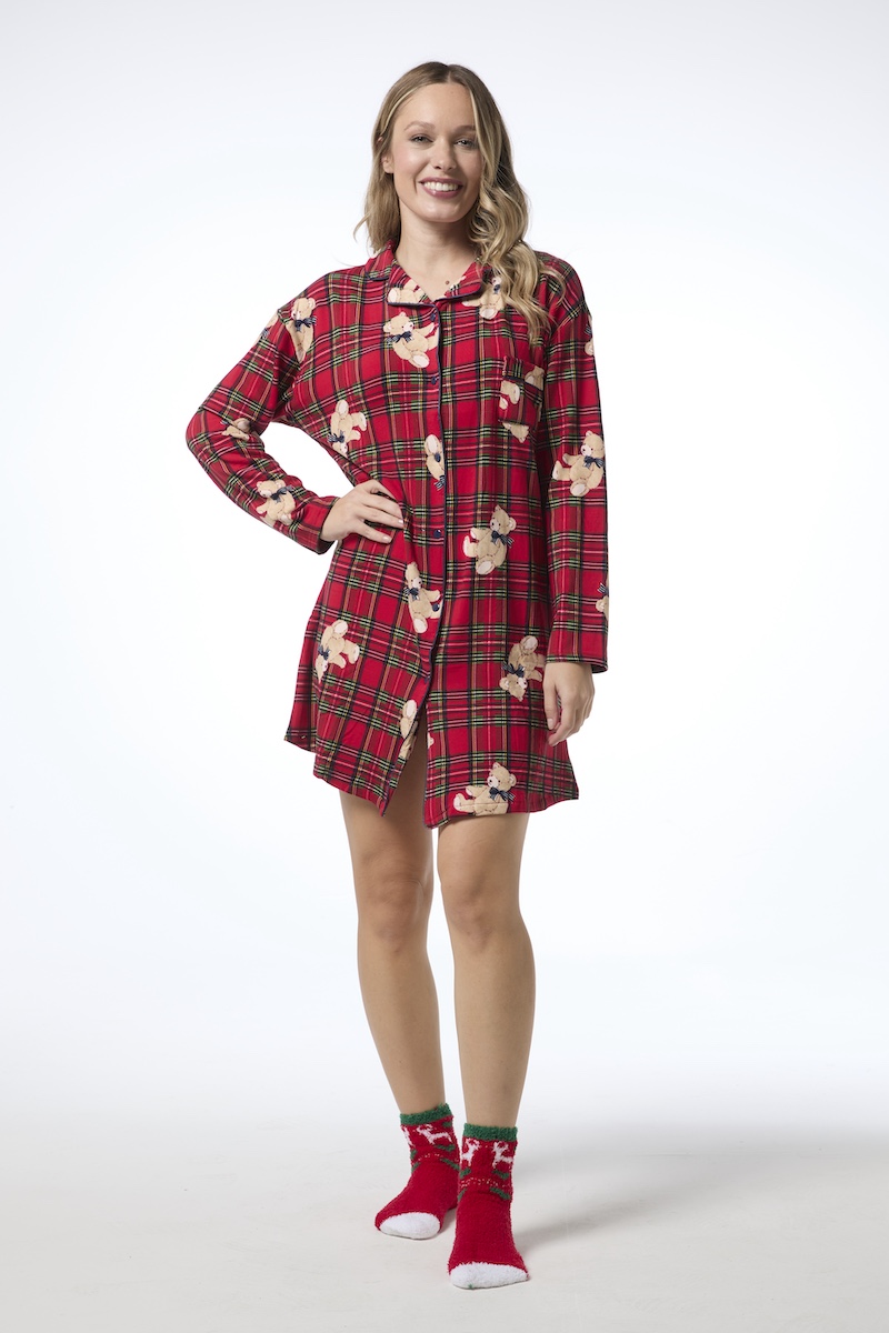 Nalle yötunika - punainen