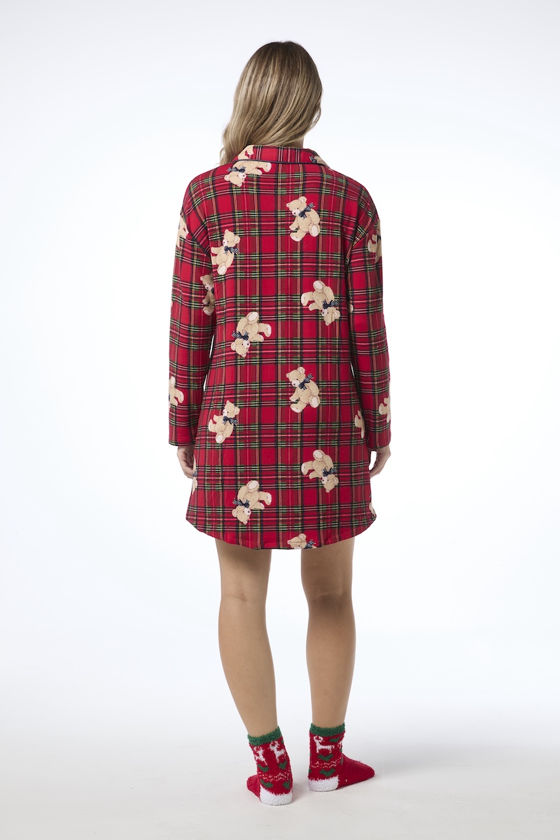 Nalle yötunika - punainen - Image 3