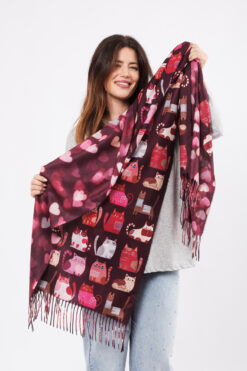 Kissashaali - viininpunainen