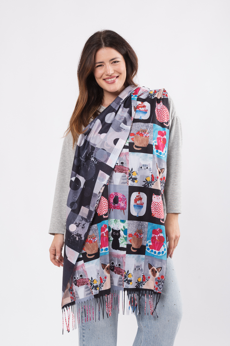 Kissoja shaalissa - musta