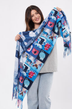 Kissoja shaalissa - sininen
