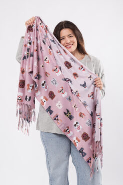 Koirat shaalissa - roosa