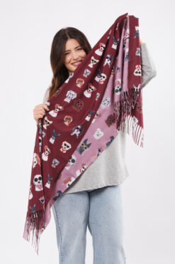 Koirat shaalissa - viininpunainen