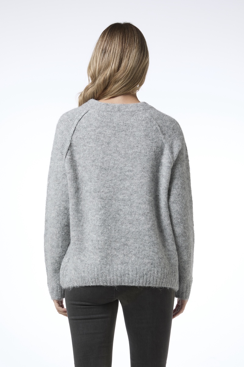 Roomaneule timanttinappi - vaalea harmaa - Image 4