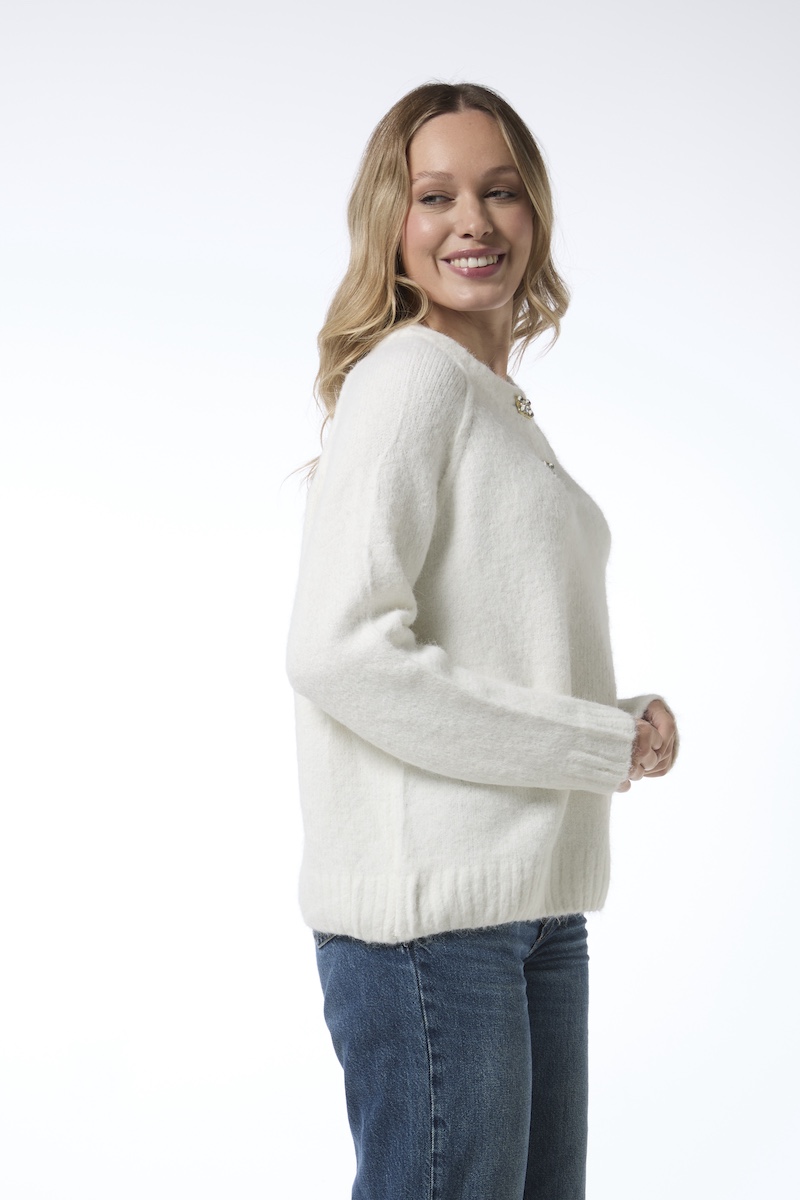 Roomaneule timanttinappi - valkoinen - Image 2