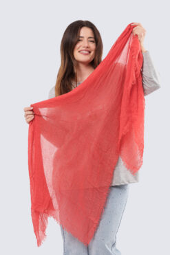 Yksivärinen huivi - korallinpunainen
