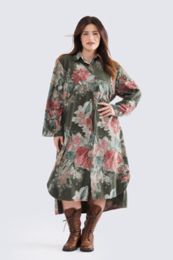 Beatrice  samettimekko - oliivinvihreä