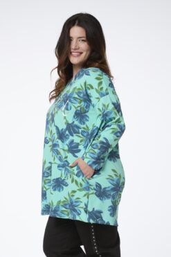 Sirpa pitkä kukkatunika- vihreä