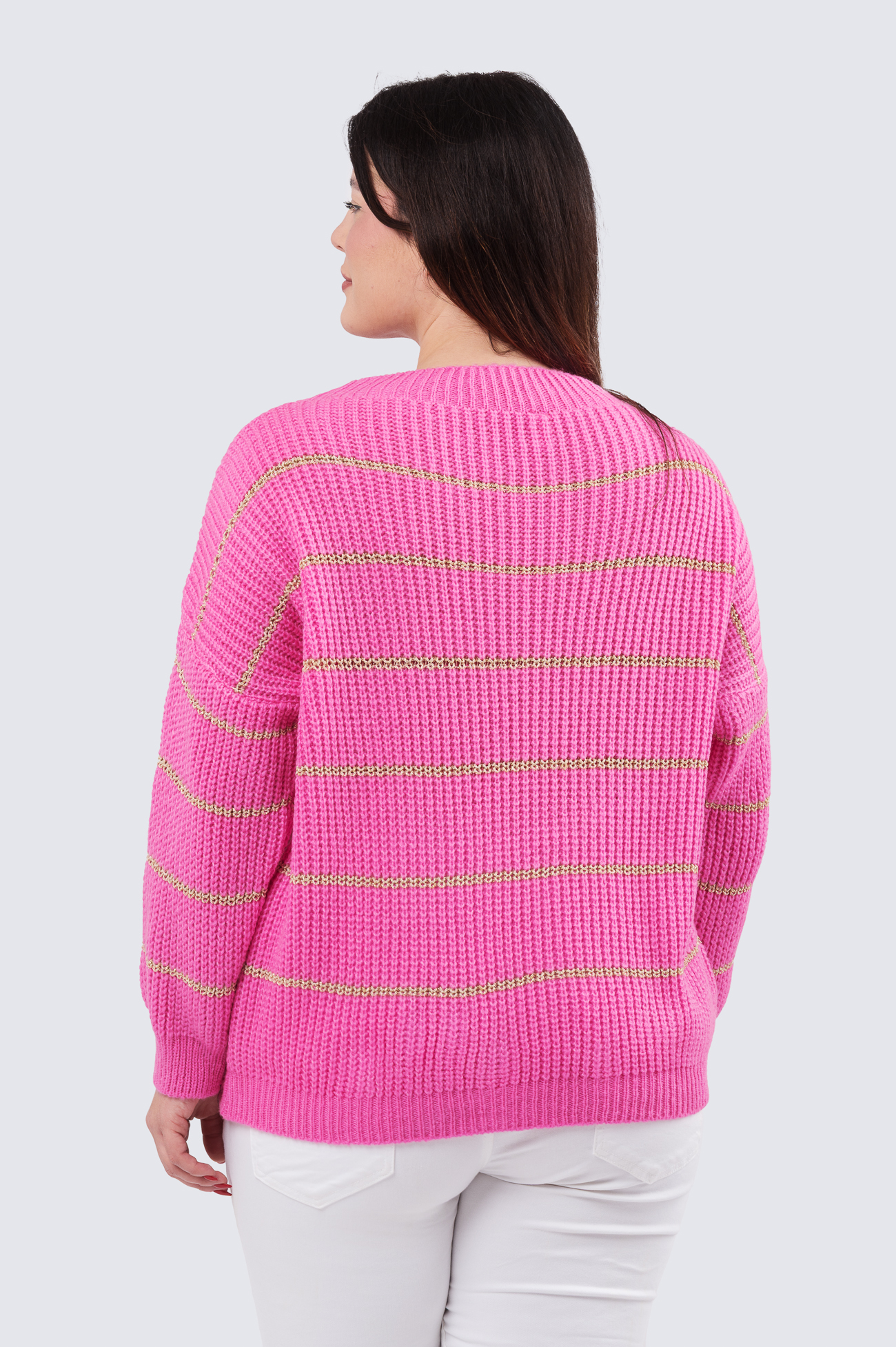 Lillil kultaraitaneule - pinkki - Image 2