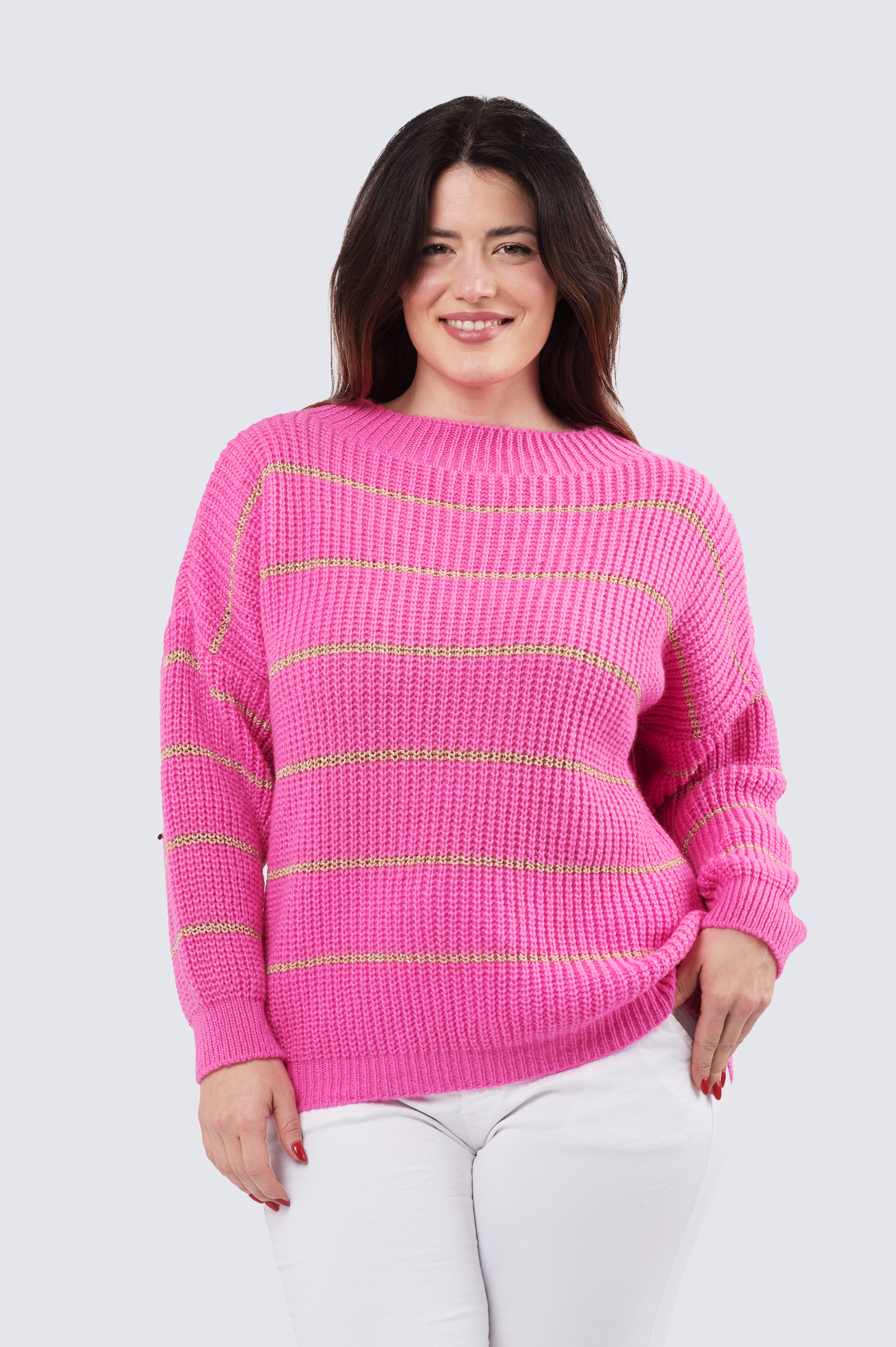 Lillil kultaraitaneule - pinkki